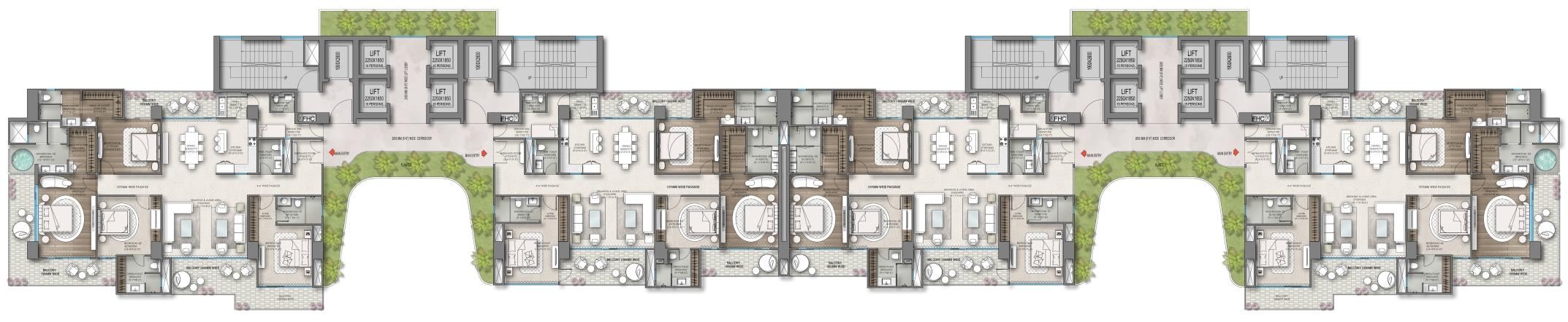 Tower 2 and 3 Core Diagram